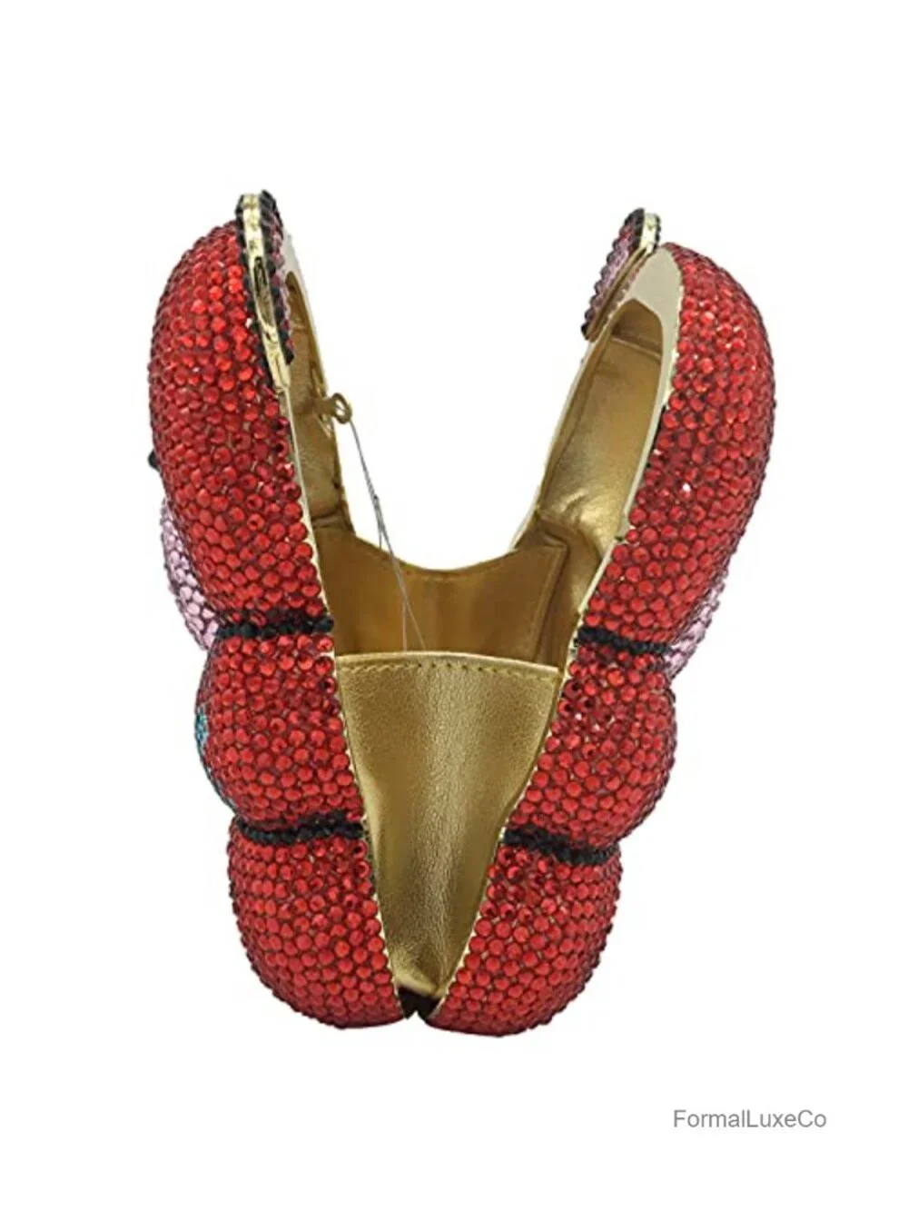 Crystal Bear Rhinestone Clutch Evening Bag with Chain Straps